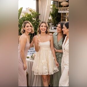 The Vintage Shop Cream Spaghetti Strap
Floral Bridal Gown Size S